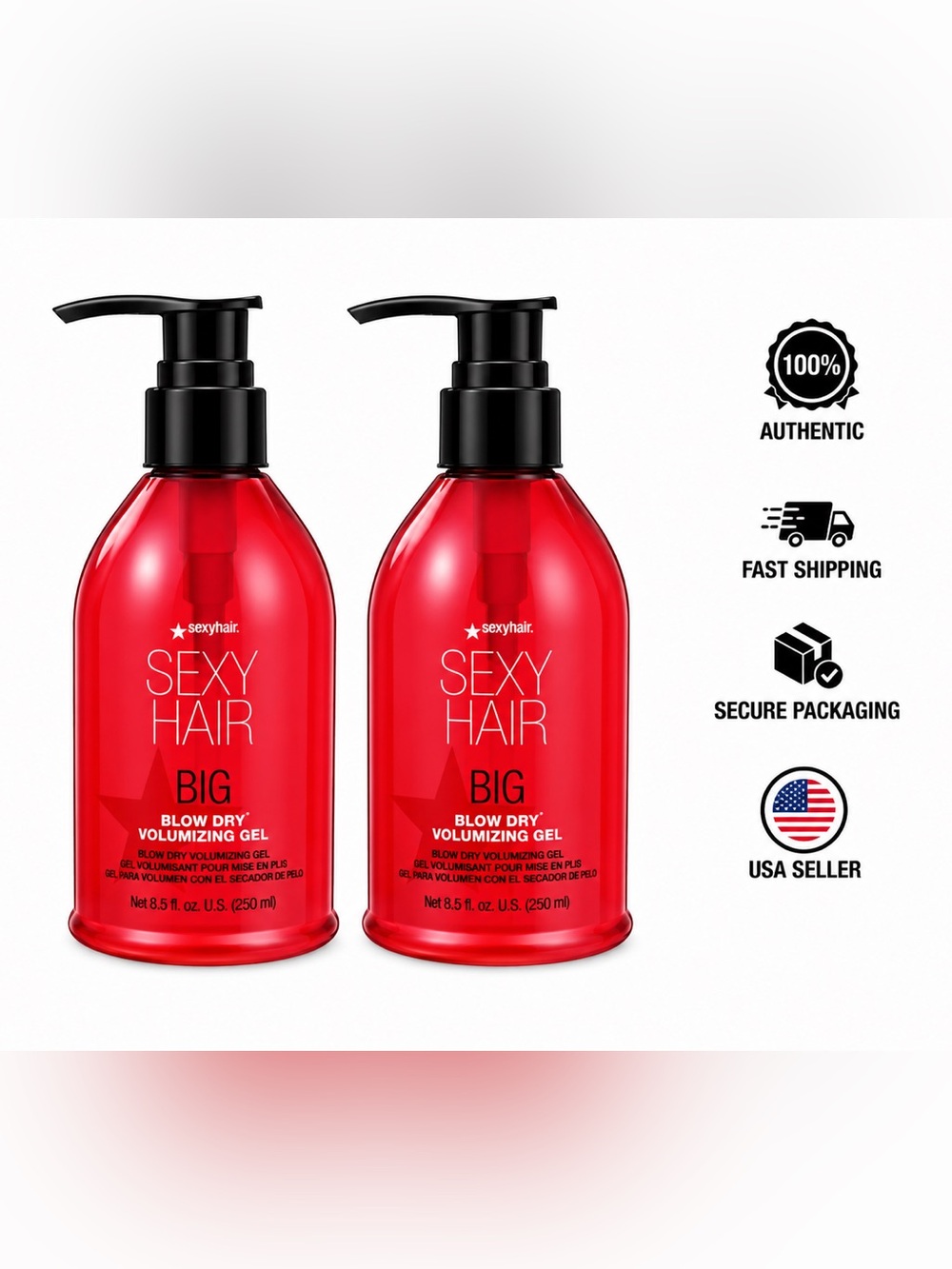 Sexy Hair Big Blow Dry Volumizing Gel Duo Pack 8.5oz 250ml Each